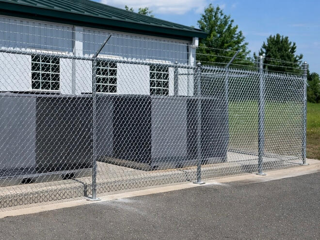 Commercial Chain Link Security Fence. Commercial Chain Link Security Fence.